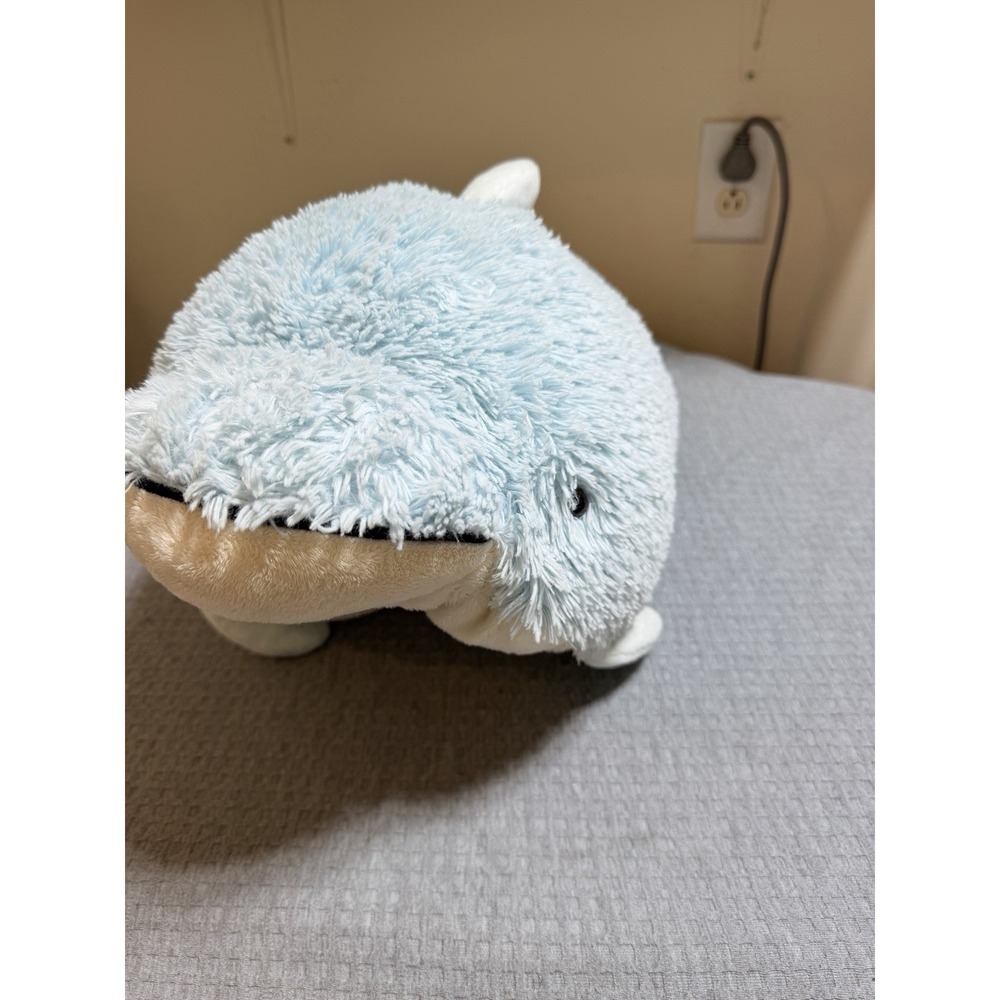 Pillow Pets Blue Squeaky Dolphin 18" Plush Stuffed Animal Blue Whale Fish 2010